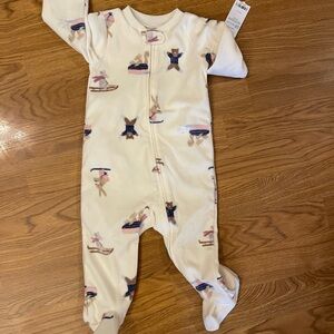 Carter's Cream and Pink Kids One Piece Footie